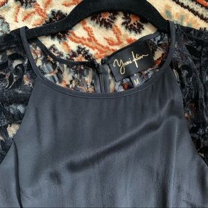 Yumi Kim Black Silk & Lace Dress